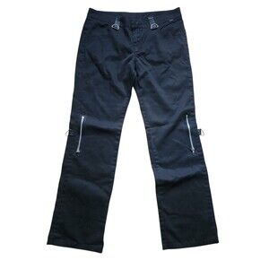 Serious Vintage Y2K 90s Pants Juniors 13 Black Glitter Hot Topic Rave Punk Goth